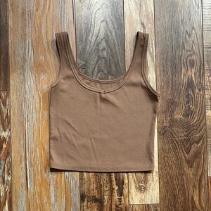 Camel brown crop tank Women